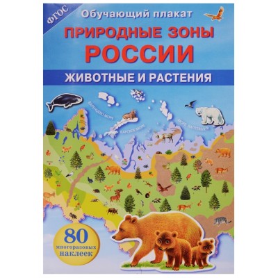 ОБУЧАЮЩИЙ ПЛАКАТ. Природные зоны России. Животные и растения