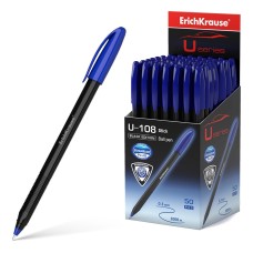 Ручка шариковая ErichKrause® U-108 Black Edition Stick 1.0, Ultra Glide Technology, цвет чернил синий  46777