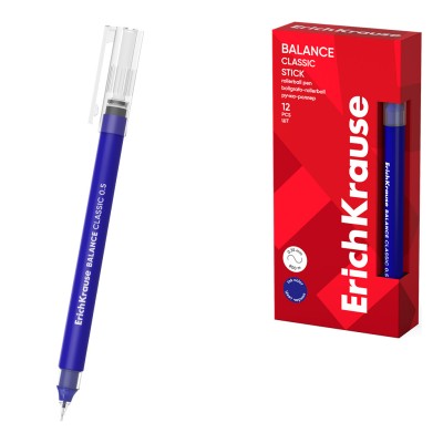 Ручка-роллер ErichKrause Balance Stick Classic 0.5, цвет чернил синий 63147
