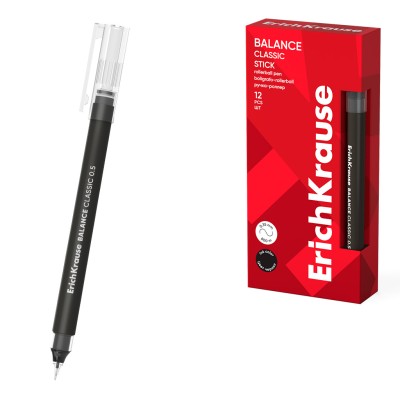 Ручка-роллер ErichKrause Balance Stick Classic 0.5, цвет чернил черный 63148