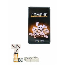 Домино пластиковое (19х11.5х3.5 см) в металл. коробке (Арт. AN02564)